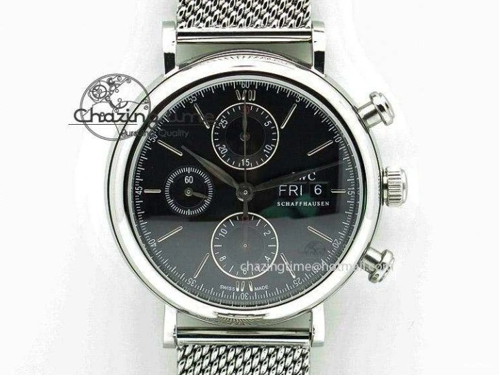 MIROTIME 1225 Portofino SCHAFFHAUSEN SS MKF 1:1 Best Edition Silver Dial Diamond On Mesh Bracelet A Lightweight 7339